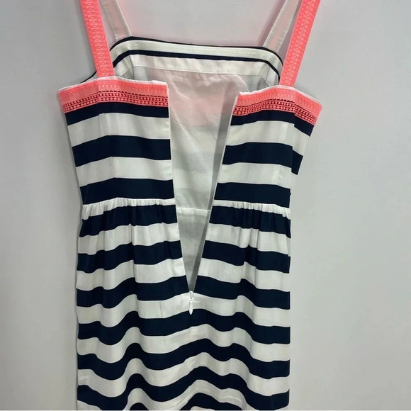 Vineyard Vines Nautical Navy Blue White Striped Embroidered Trim Dress - Picture 7 of 12